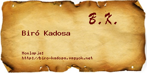 Biró Kadosa névjegykártya