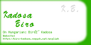 kadosa biro business card